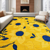 Ultra Soft Area Rug, Non Slip, Stain Resistant, Washable Area Rugs for Living Room, Bedroom, Dynamic Irregular Floral Statement(Yellow)