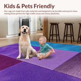 Ultra Soft Area Rug, Non Slip, Stain Resistant, Washable Area Rugs for Living Room, Bedroom, Trendy Purple Blue Living Room Washable Rug(Purple)