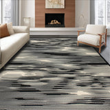 Ultra Soft Area Rug, Non Slip, Stain Resistant, Washable Area Rugs for Living Room, Bedroom, Contemporary Black and White Stripes(Black)