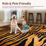 Ultra Soft Area Rug, Non Slip, Stain Resistant, Washable Area Rugs for Living Room, Bedroom, Exotic Animal Skin Texture(Brown)