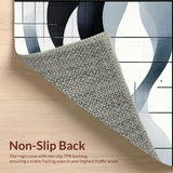 Ultra Soft Area Rug, Non Slip, Stain Resistant, Washable Area Rugs for Living Room, Bedroom, Stylish Black Minimalist Design(Gray)