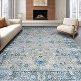 Ultra Soft Area Rug, Non Slip, Stain Resistant, Washable Area Rugs for Living Room, Bedroom, Elegant Transitional Gray Medallion(Gray)