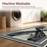 Ultra Soft Area Rug, Non Slip, Stain Resistant, Washable Area Rugs for Living Room, Bedroom, Wildlife Inspired Monochrome Aesthetic(Beige)