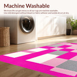 Ultra Soft Area Rug, Non Slip, Stain Resistant, Washable Area Rugs for Living Room, Bedroom, Dynamic Cozy Child's Activity Motif(Pink)