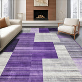 Ultra Soft Area Rug, Non Slip, Stain Resistant, Washable Area Rugs for Living Room, Bedroom, Sophisticated Tiled Geometric Arrangement(Purple)
