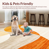 Ultra Soft Area Rug, Non Slip, Stain Resistant, Washable Area Rugs for Living Room, Bedroom, Minimalist Soft Toned Artistic Expression(Orange)