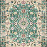 Ultra Soft Area Rug, Non Slip, Stain Resistant, Washable Area Rugs for Living Room, Bedroom, Pastel Eclectic Botanical Design(Blue)
