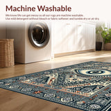 Ultra Soft Area Rug, Non Slip, Stain Resistant, Washable Area Rugs for Living Room, Bedroom, Dark Gray Contemporary Geometric Charm(Black)