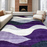 Ultra Soft Area Rug, Non Slip, Stain Resistant, Washable Area Rugs for Living Room, Bedroom, Vibrant Modern Abstract Geometry(Purple)