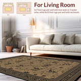 Ultra Soft Area Rug, Non Slip, Stain Resistant, Washable Area Rugs for Living Room, Bedroom, Quirky Textured Natural Coir Design(Gold)