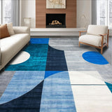 Ultra Soft Area Rug, Non Slip, Stain Resistant, Washable Area Rugs for Living Room, Bedroom, Contemporary Soft Abstract Swirls(Blue)