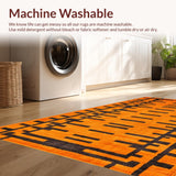 Ultra Soft Area Rug, Non Slip, Stain Resistant, Washable Area Rugs for Living Room, Bedroom, Artful Child-Friendly Tiger Form(Orange)