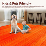 Ultra Soft Area Rug, Non Slip, Stain Resistant, Washable Area Rugs for Living Room, Bedroom, Contemporary Rich Orange Aesthetic(Orange)