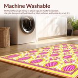 Ultra Soft Area Rug, Non Slip, Stain Resistant, Washable Area Rugs for Living Room, Bedroom, Bright Cheerful Holiday Aesthetic(Yellow)