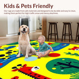 Ultra Soft Area Rug, Non Slip, Stain Resistant, Washable Area Rugs for Living Room, Bedroom, Engaging Festive Theme Motif(Yellow)