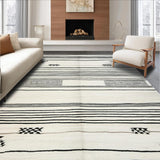 Ultra Soft Area Rug, Non Slip, Stain Resistant, Washable Area Rugs for Living Room, Bedroom, Rustic Minimalist Diamond Pattern(White)