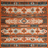 Ultra Soft Area Rug, Non Slip, Stain Resistant, Washable Area Rugs for Living Room, Bedroom, Geometric Rich Sunset Palette(Orange)