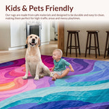 Ultra Soft Area Rug, Non Slip, Stain Resistant, Washable Area Rugs for Living Room, Bedroom, Charming Colorful Shag Texture(Purple)