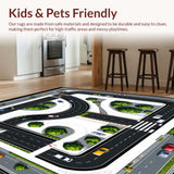 Ultra Soft Area Rug, Non Slip, Stain Resistant, Washable Area Rugs for Living Room, Bedroom, Car Rug for Nursery Room(Gray)
