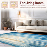 Ultra Soft Area Rug, Non Slip, Stain Resistant, Washable Area Rugs for Living Room, Bedroom, Waterproof Patio Living Area(Blue)