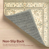 Meadow Harmony Oval Area Showcasing Vintage Medallion Ornamentation(Beige)