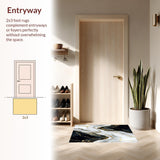 Marble Gold Swirls Accent Abstract Art Runner(White)