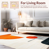 Ultra Soft Area Rug, Non Slip, Stain Resistant, Washable Area Rugs for Living Room, Bedroom, Vibrant Abstract Orange Aesthetic(Orange)