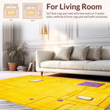 Ultra Soft Area Rug, Non Slip, Stain Resistant, Washable Area Rugs for Living Room, Bedroom, Charming Lighthearted Shaggy Accent(Yellow)