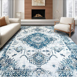 Light Blue Vintage Geometric Design(White)