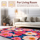 Ultra Soft Area Rug, Non Slip, Stain Resistant, Washable Area Rugs for Living Room, Bedroom, Contemporary Color Splash Pattern(Pink)