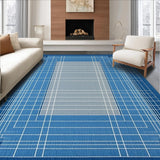 Ultra Soft Area Rug, Non Slip, Stain Resistant, Washable Area Rugs for Living Room, Bedroom, Sleek Blue Tiled Pattern(Blue)