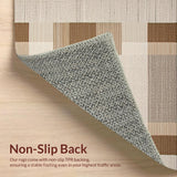 Ultra Soft Area Rug, Non Slip, Stain Resistant, Washable Area Rugs for Living Room, Bedroom, Elegant Subtle Striped Design(Beige)