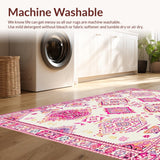 Ultra Soft Area Rug, Non Slip, Stain Resistant, Washable Area Rugs for Living Room, Bedroom, Chic Colorful Abstract Motif(White)