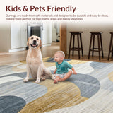 Ultra Soft Area Rug, Non Slip, Stain Resistant, Washable Area Rugs for Living Room, Bedroom, Sleek Monochrome Patterned Elegance(Gray)