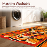 Ultra Soft Area Rug, Non Slip, Stain Resistant, Washable Area Rugs for Living Room, Bedroom, Exotic Orange Tibetan Tiger Meditation Rug(Orange)