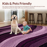 Ultra Soft Area Rug, Non Slip, Stain Resistant, Washable Area Rugs for Living Room, Bedroom, Modern Non Slip Bath Mats Set in Rich Mauve Wine with Stylish Texture(Purple)