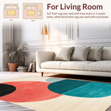 Ultra Soft Area Rug, Non Slip, Stain Resistant, Washable Area Rugs for Living Room, Bedroom, Wave Rider Rug Abstract Surfboard Design Unique Home Decor(Black)