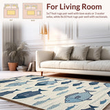 Playful Blue and Brown Design(Beige)