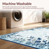 Ultra Soft Area Rug, Non Slip, Stain Resistant, Washable Area Rugs for Living Room, Bedroom, Floral Patterned Area(Gray)