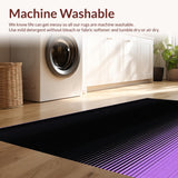 Ultra Soft Area Rug, Non Slip, Stain Resistant, Washable Area Rugs for Living Room, Bedroom, Contemporary Black Purple Fusion(Purple)