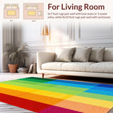 Enchanting Cornered Rainbow Print(Red)