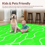 Lively Green and White Wave Design(Green)