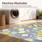 Ultra Soft Area Rug, Non Slip, Stain Resistant, Washable Area Rugs for Living Room, Bedroom, Trendy Playful Petal Palette(Gray)