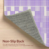 Ultra Soft Area Rug, Non Slip, Stain Resistant, Washable Area Rugs for Living Room, Bedroom, Vibrant Cozy Tiled Design Element(Purple)