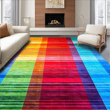 Ultra Soft Area Rug, Non Slip, Stain Resistant, Washable Area Rugs for Living Room, Bedroom, Dynamic Abstract Colorful Lines(Red)