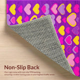 Ultra Soft Area Rug, Non Slip, Stain Resistant, Washable Area Rugs for Living Room, Bedroom, Charming Fun-Filled Aesthetic Design(Purple)
