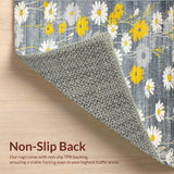 Ultra Soft Area Rug, Non Slip, Stain Resistant, Washable Area Rugs for Living Room, Bedroom, Trendy Playful Petal Palette(Gray)
