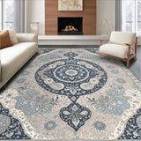 Ultra Soft Area Rug, Non Slip, Stain Resistant, Washable Area Rugs for Living Room, Bedroom, Vintage Floral Kitchen Washable Accent Carpet(Gray)