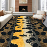 Ultra Soft Area Rug, Non Slip, Stain Resistant, Washable Area Rugs for Living Room, Bedroom, Dynamic Grey Neutral Animal Texture(Black)
