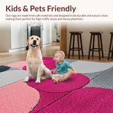 Ultra Soft Area Rug, Non Slip, Stain Resistant, Washable Area Rugs for Living Room, Bedroom, Washable Grey and Pink Entryway Carpet for Minimal Living(Gray)